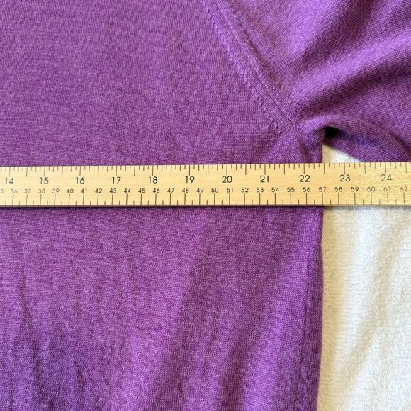 Men's Size XL Kirkland Signature Extrafine Merino Wool 1/4 Zip Purple Sweater - Picture 10 of 13
